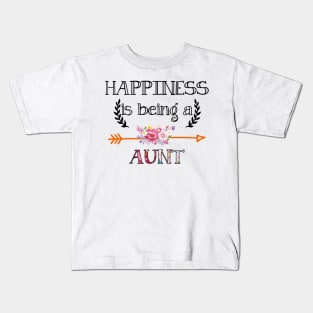 Happiness is being aunt floral gift Kids T-Shirt